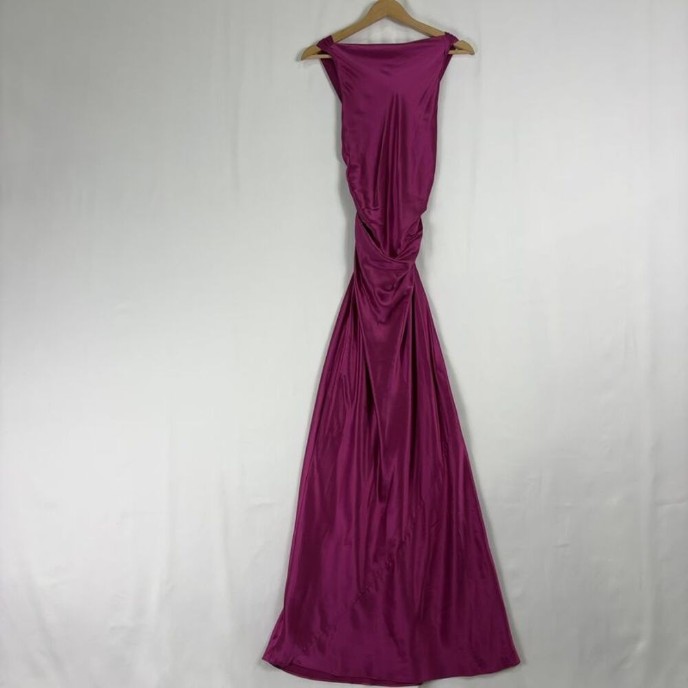 Reformation Satin Maxi Dress in Magenta - Picture 6 of 6